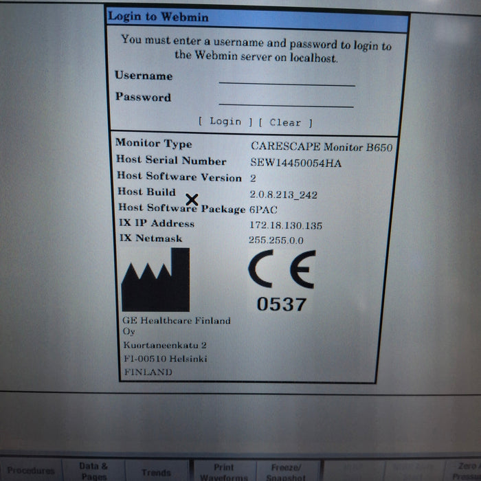 GE Healthcare GE Healthcare Carescape B650 Post Anesthesia Care Patient Monitor Patient Monitors reLink Medical