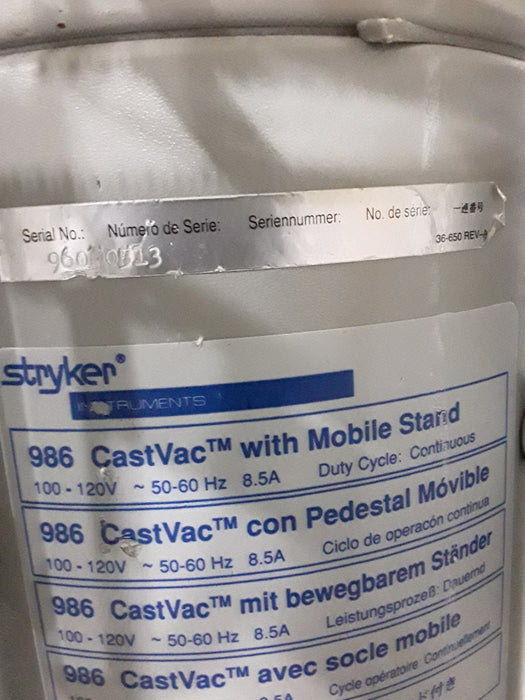 Stryker Stryker Castvac 986 Cast Removal Vacuum Surgical Equipment reLink Medical
