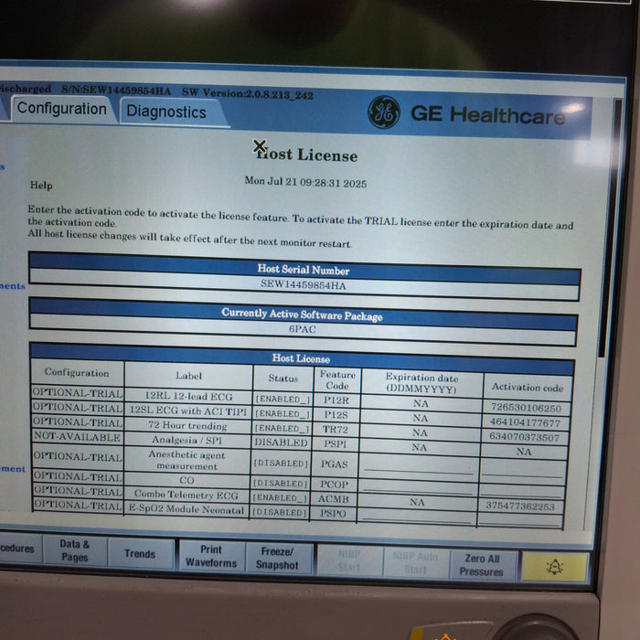 GE Healthcare Carescape B650 Post Anesthesia Care Patient Monitor