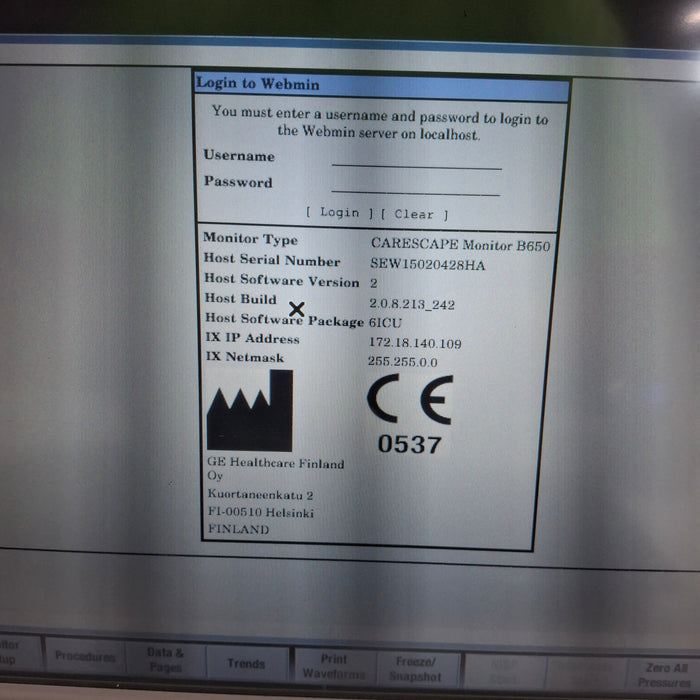 GE Healthcare GE Healthcare Carescape B650 Critical Care Patient Monitor Patient Monitors reLink Medical