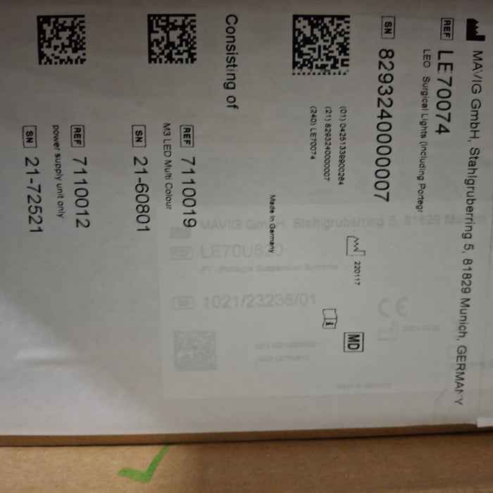 Mavig Mavig Portegra2 Suspension Arm Surgical & Exam Lights reLink Medical