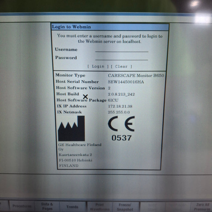 GE Healthcare GE Healthcare Carescape B650 Critical Care Patient Monitor Patient Monitors reLink Medical