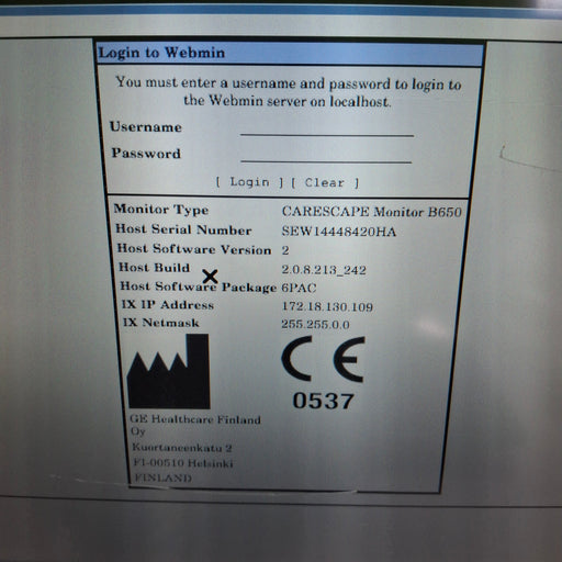 GE Healthcare GE Healthcare Carescape B650 Post Anesthesia Care Patient Monitor Patient Monitors reLink Medical