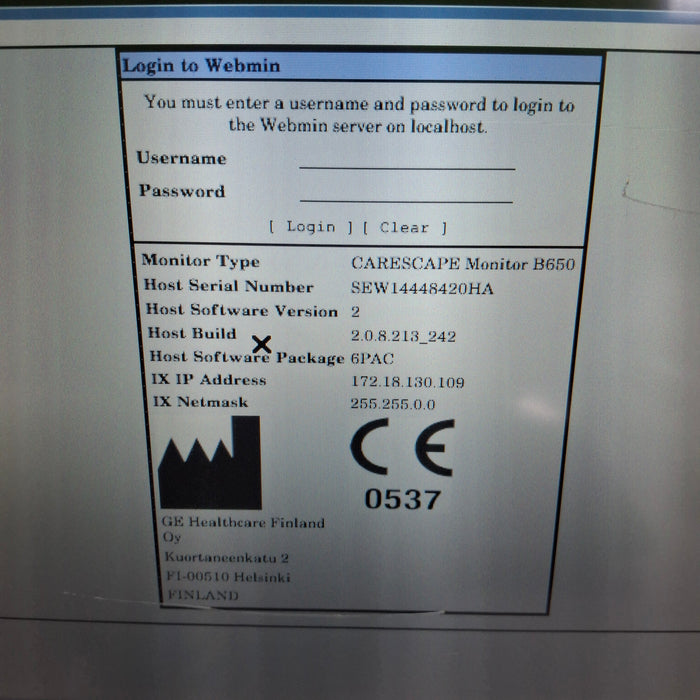 GE Healthcare GE Healthcare Carescape B650 Post Anesthesia Care Patient Monitor Patient Monitors reLink Medical