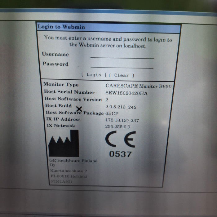 GE Healthcare GE Healthcare Carescape B650 Emergency Care Patient Monitor Patient Monitors reLink Medical