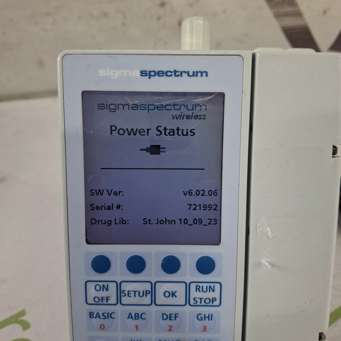 Baxter Sigma Spectrum 6.02.06 with B/G Battery Infusion Pump