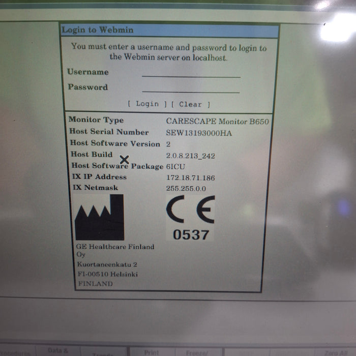 GE Healthcare GE Healthcare Carescape B650 Critical Care Patient Monitor Patient Monitors reLink Medical