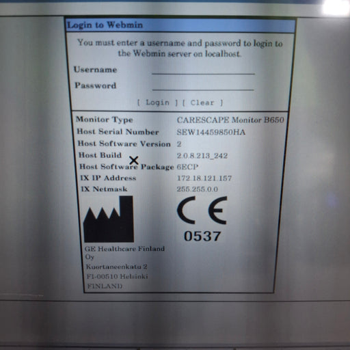 GE Healthcare GE Healthcare Carescape B650 Emergency Care Patient Monitor Patient Monitors reLink Medical