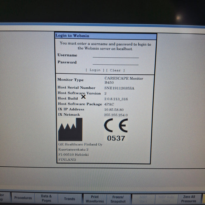 GE Healthcare GE Healthcare Carescape B450 Post Anesthesia Care Patient Monitor Patient Monitors reLink Medical