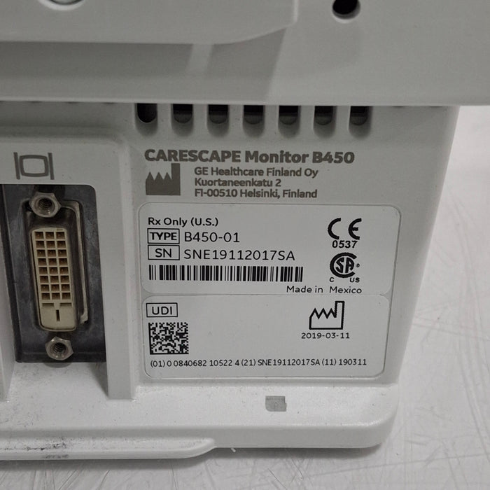 GE Healthcare GE Healthcare Carescape B450 Post Anesthesia Care Patient Monitor Patient Monitors reLink Medical