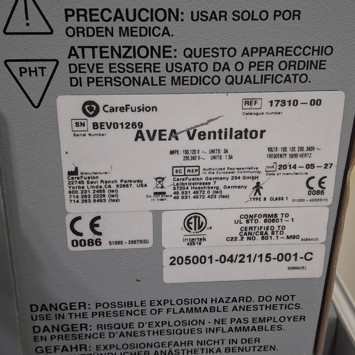 CareFusion Avea Ventilator