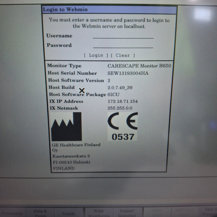 GE Healthcare GE Healthcare Carescape B650 Critical Care Patient Monitor Patient Monitors reLink Medical