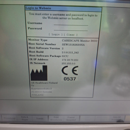 GE Healthcare GE Healthcare Carescape B650 Critical Care Patient Monitor Patient Monitors reLink Medical