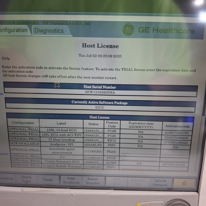 GE Healthcare Carescape B650 Critical Care Patient Monitor