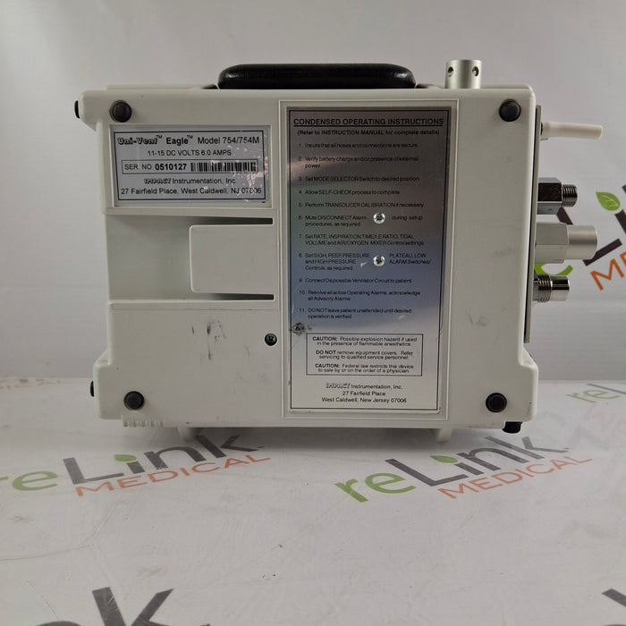 Impact Instrumentation Inc. Impact Instrumentation Inc. Uni-Vent 754 Portable Ventilator Respiratory reLink Medical