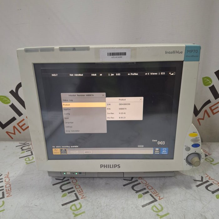 Philips IntelliVue MP70 - Anesthesia Patient Monitor