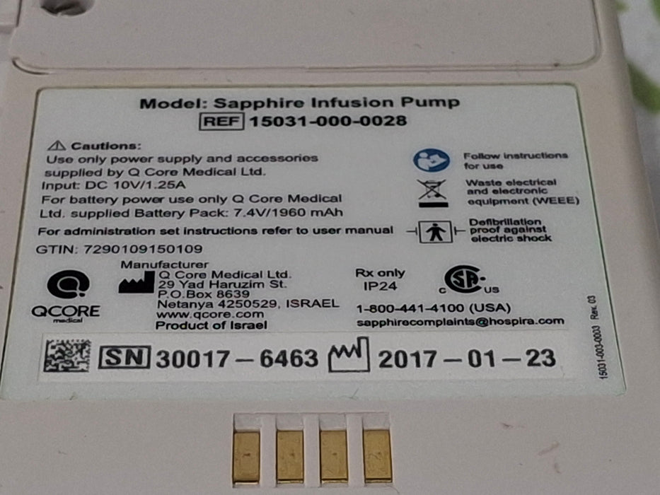 QCore Medical QCore Medical Sapphire Multi-Therapy Infusion Pump Infusion Pump reLink Medical