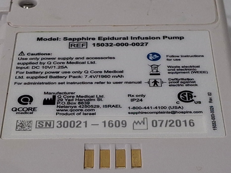 QCore Medical QCore Medical Sapphire Epidural Infusion Pump Infusion Pump reLink Medical