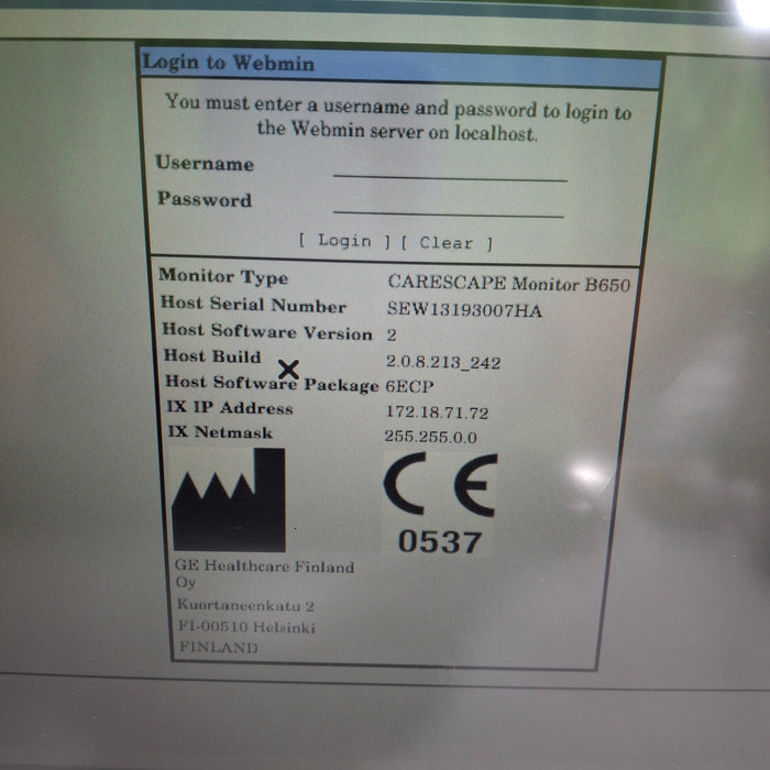 GE Healthcare Carescape B650 Emergency Care Patient Monitor
