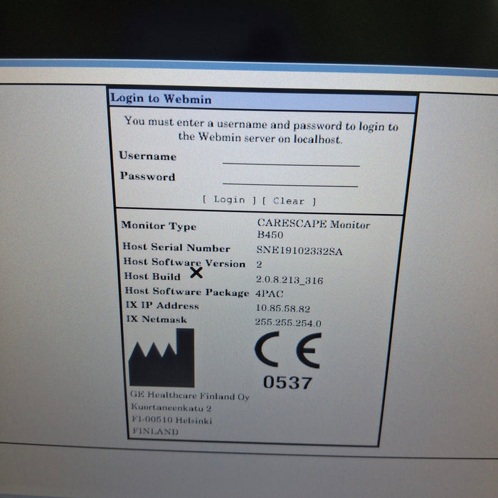 GE Healthcare GE Healthcare Carescape B450 Post Anesthesia Care Patient Monitor Patient Monitors reLink Medical