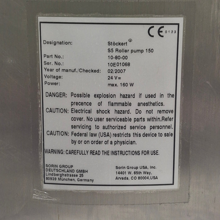 Stockert Stockert S5 Roller Pump Perfusion reLink Medical