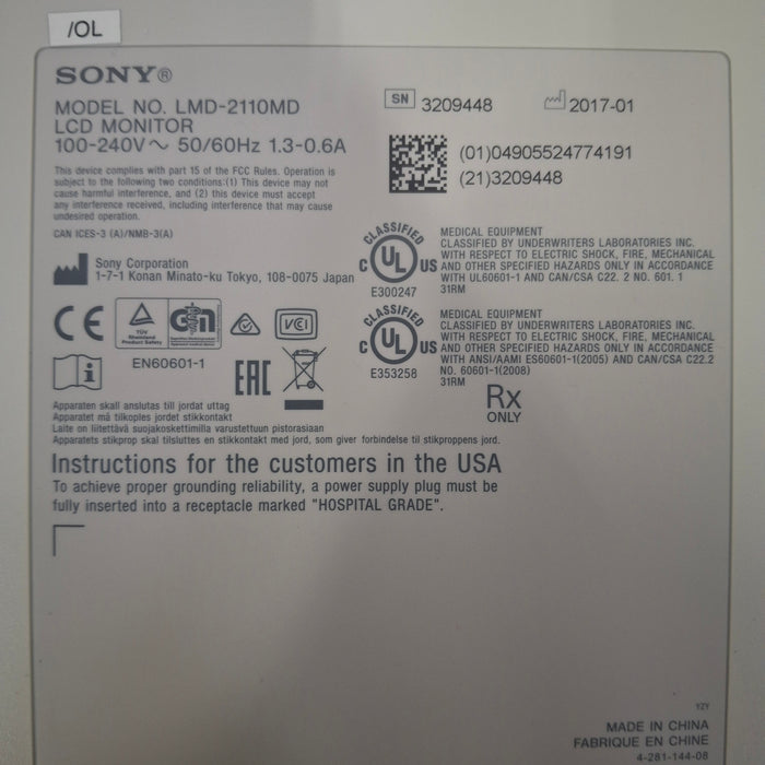 Sony LMD2110MD/OL Medical Monitor