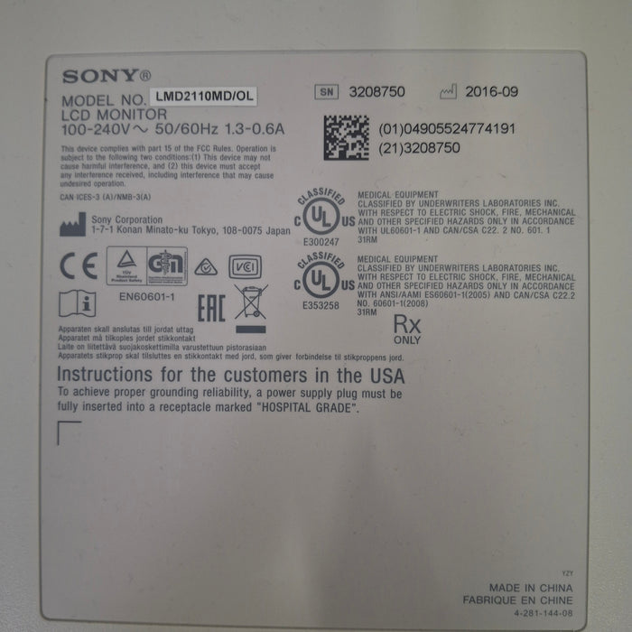 Sony LMD2110MD/OL Medical Monitor