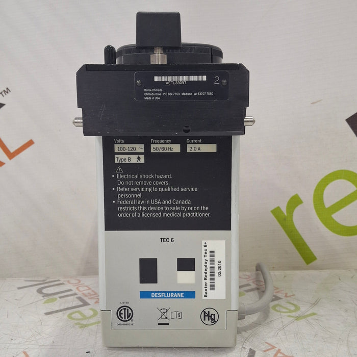 Datex-Ohmeda Tec 6 Plus Desflurane Vaporizer