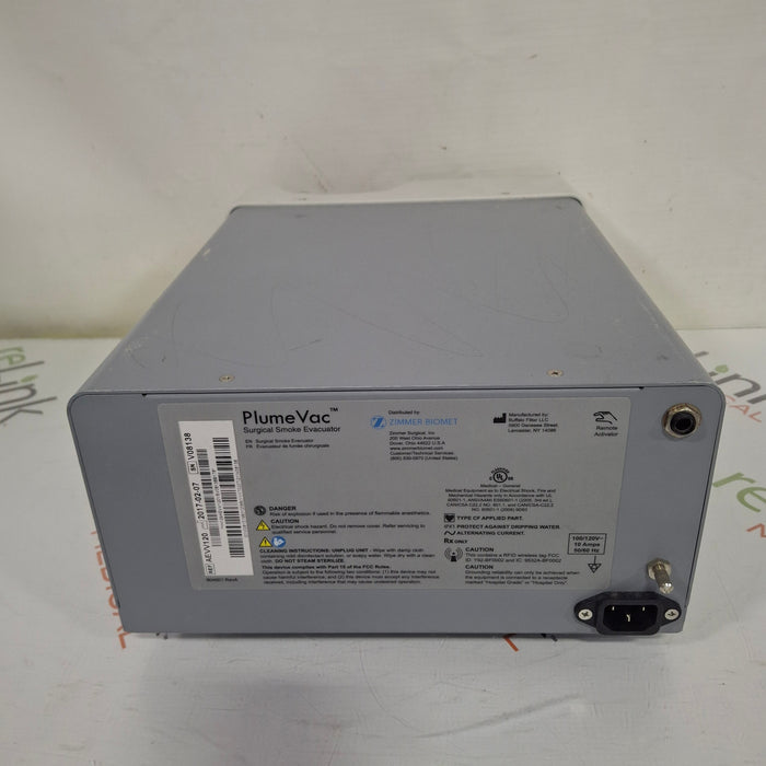 Zimmer PlumeVac AEVV120 Surgical Smoke Evacuator
