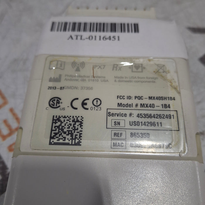 Philips Philips MX40 1.4 ECG 865350 Telemetry Transmitter Patient Monitors reLink Medical