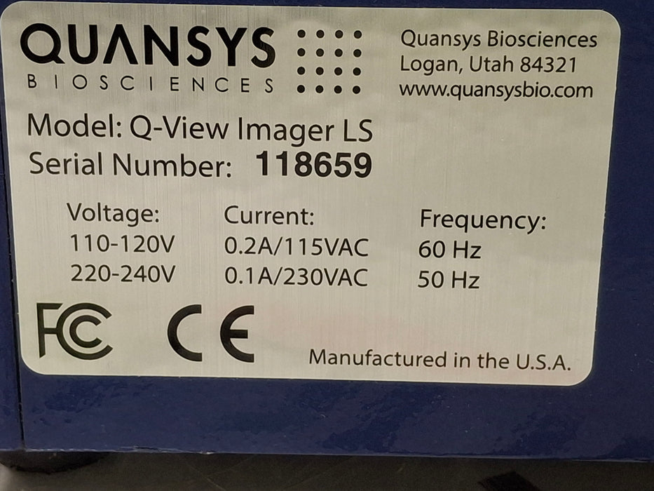 Quansys Biosciences Quansys Biosciences Q-View Imager LS Chemiluminescence Imager Research Lab reLink Medical