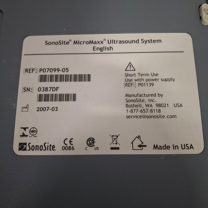 Sonosite Micromaxx Portable Ultrasound