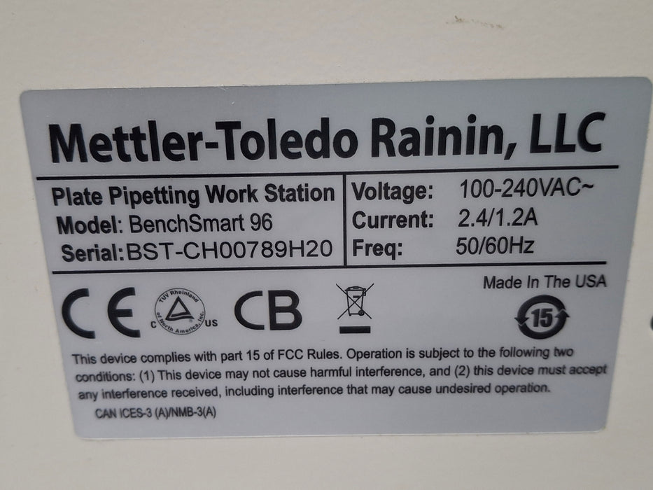 Mettler-Toledo, Inc. Mettler-Toledo, Inc. Rainin BenchSmart 96 Automated Benchtop Pipettor Research Lab reLink Medical
