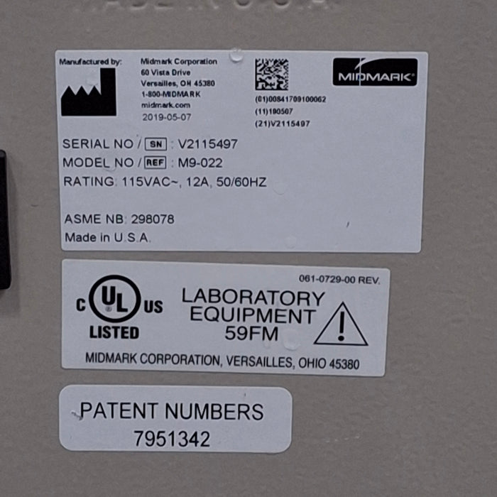 Midmark Ritter M9-022 UltraClave Autoclave Sterilizer