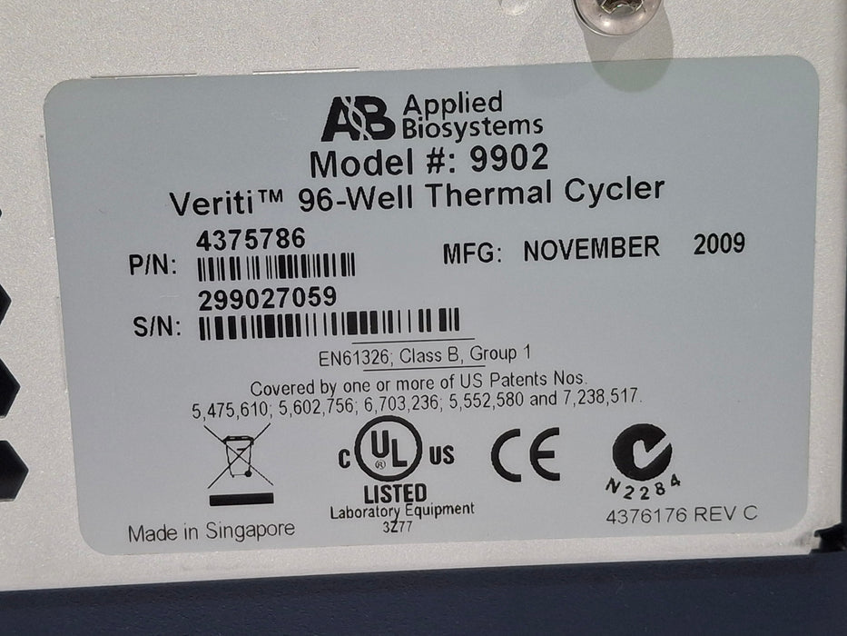 Applied Biosystems Applied Biosystems Veriti 96 Well Thermocycler Research Lab reLink Medical