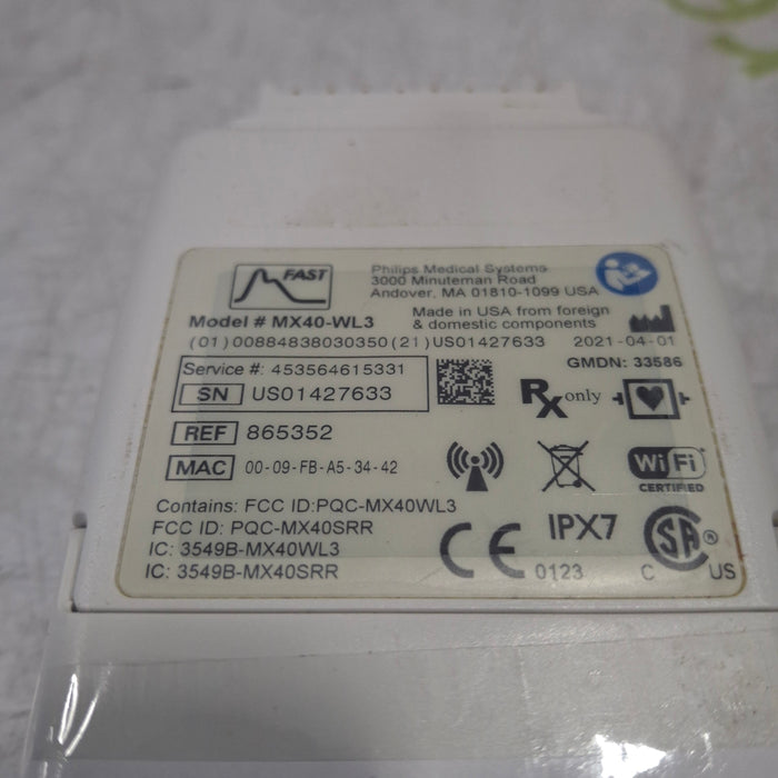 Philips Philips MX40 2.4 ECG/SPO2 865351 Telemetry Transmitter Patient Monitors reLink Medical