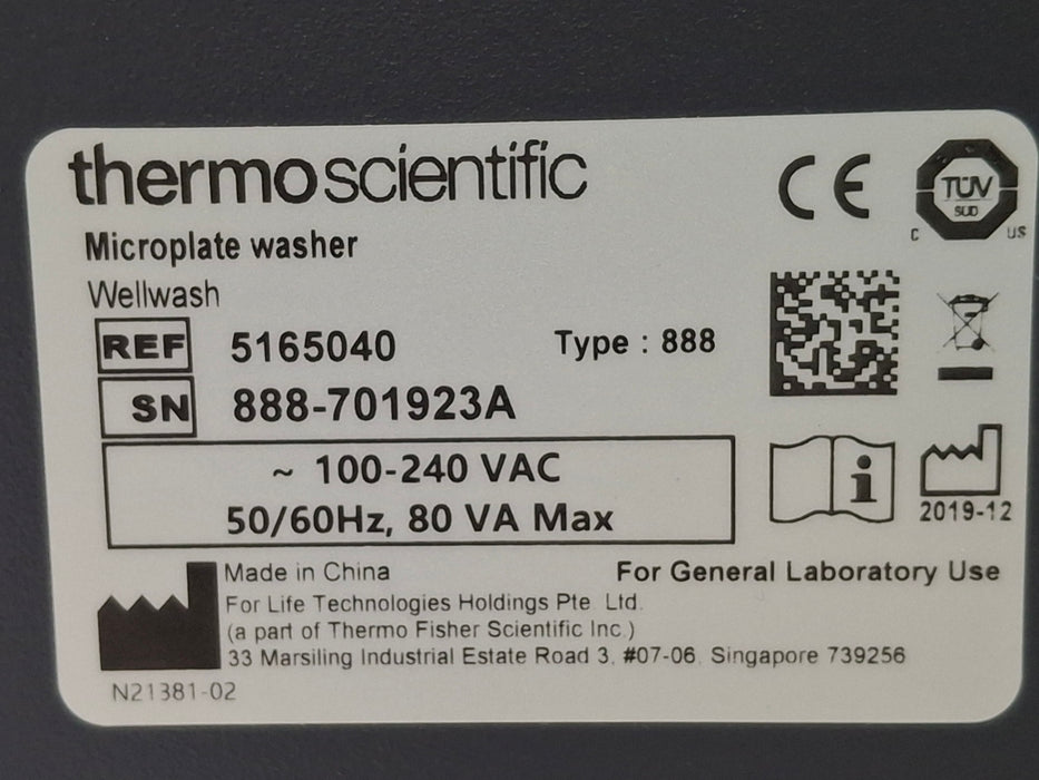 Thermo Scientific Thermo Scientific Versa Wellwash Microplate Washer Research Lab reLink Medical