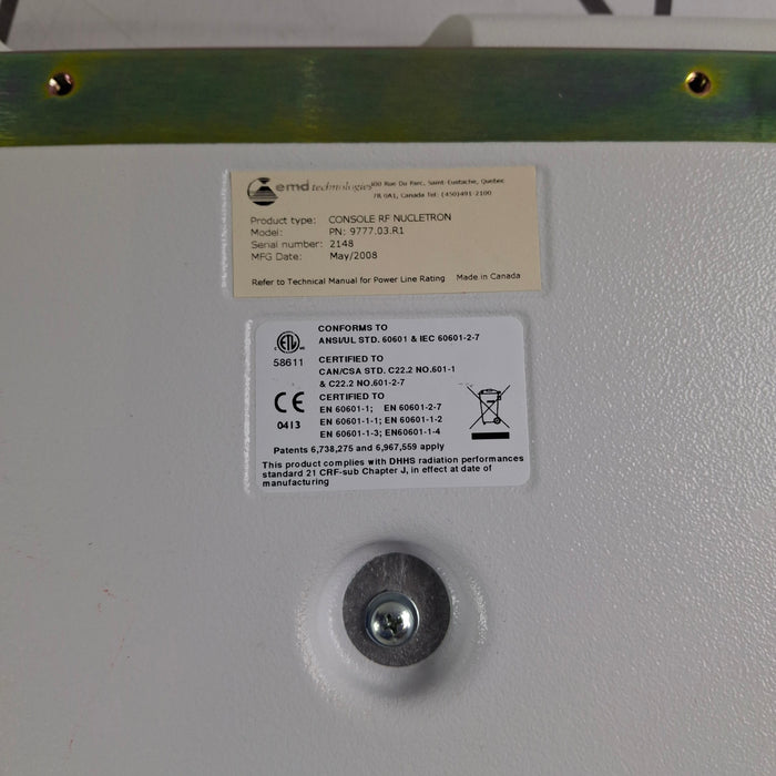 EMD Technologies EMD Technologies Epsilon Operator Console X-Ray Equipment reLink Medical