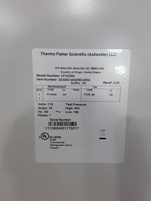 Thermo Scientific Thermo Scientific LF2330A Freezer Research Lab reLink Medical