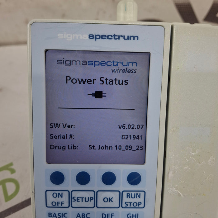 Baxter Sigma Spectrum 6.02.07 with B/G Battery Infusion Pump
