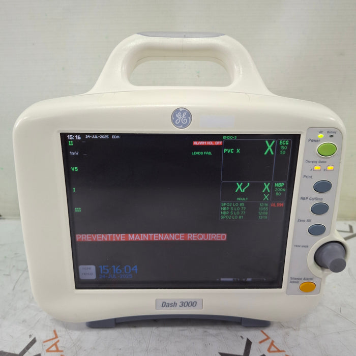GE Healthcare Dash 3000 - GE/Nellcor SpO2 Patient Monitor
