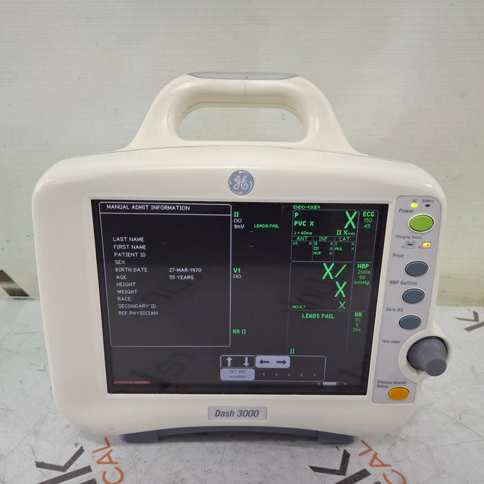 GE Healthcare Dash 3000 - GE/Nellcor SpO2 Patient Monitor