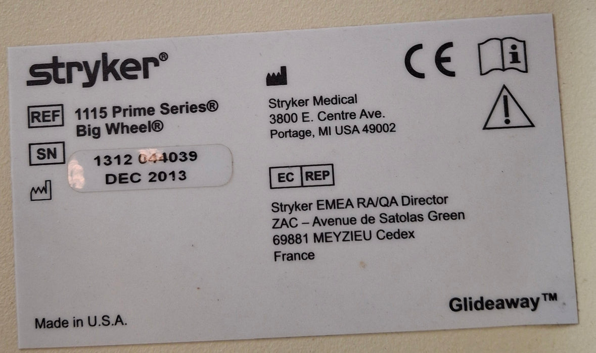 Stryker 1115 Big Wheel Glideaway Stretcher