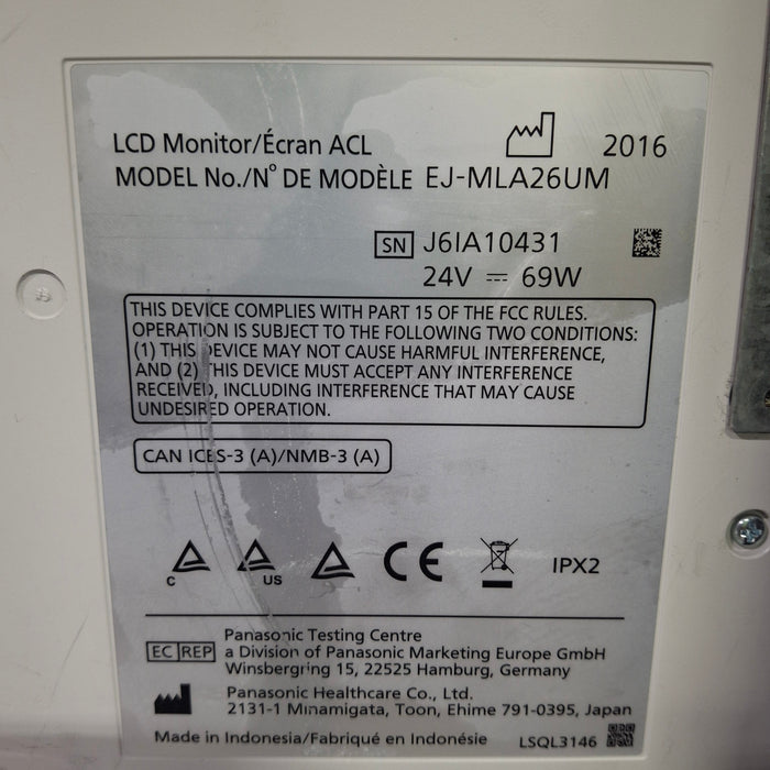 Panasonic Panasonic EJ-MLA26U 26” Full HD Medical Monitor Rigid Endoscopy reLink Medical