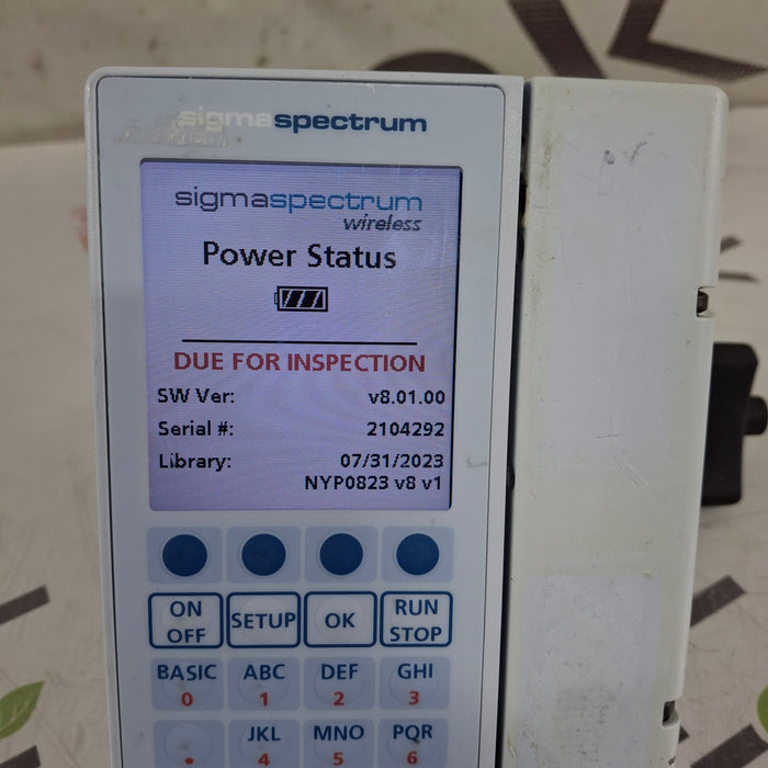 Baxter Sigma Spectrum 8.01.00 w/o Battery Infusion Pump