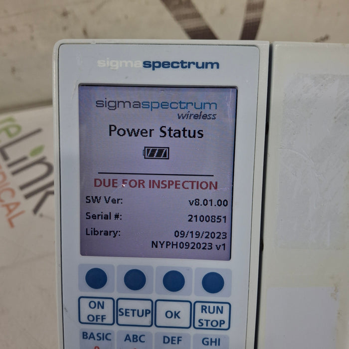 Baxter Sigma Spectrum 8.01.00 w/o Battery Infusion Pump