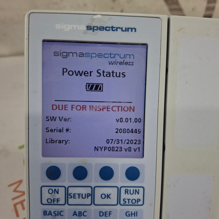 Baxter Sigma Spectrum 8.01.00 w/o Battery Infusion Pump