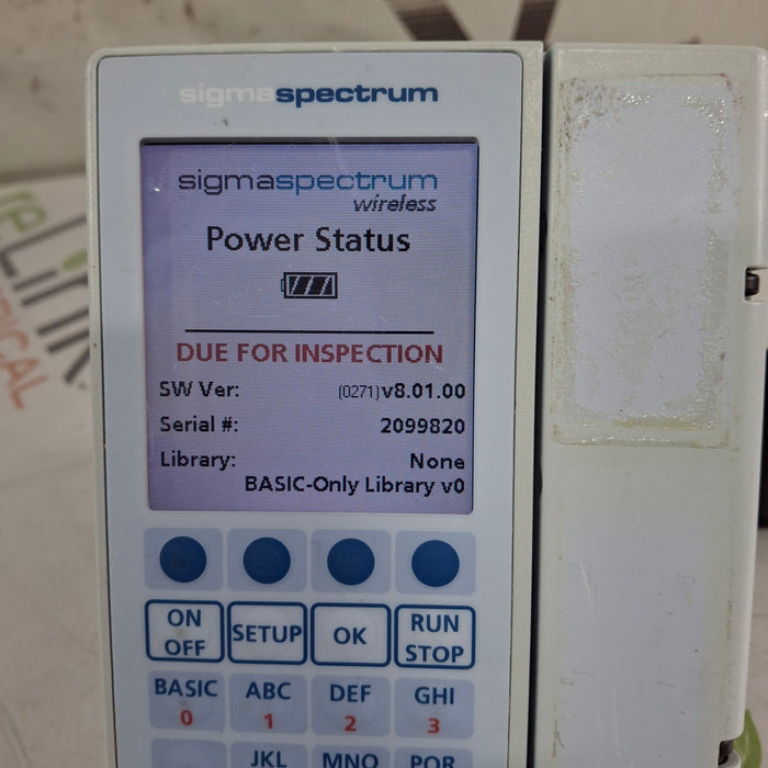 Baxter Sigma Spectrum 8.01.00 w/o Battery Infusion Pump