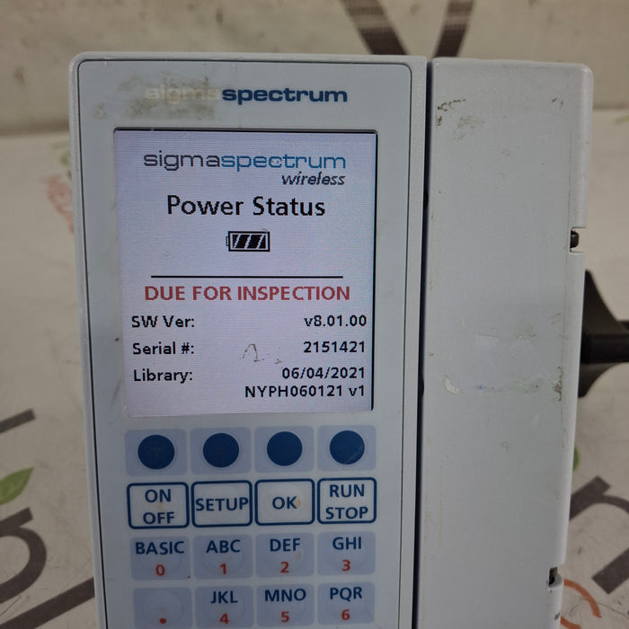 Baxter Sigma Spectrum 8.01.00 w/o Battery Infusion Pump