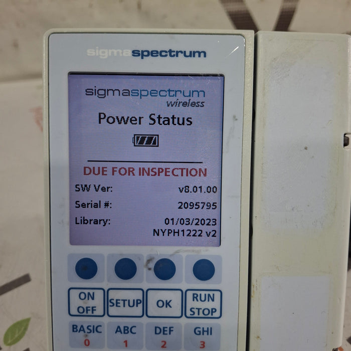 Baxter Sigma Spectrum 8.01.00 w/o Battery Infusion Pump